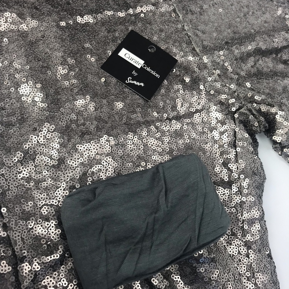 Silver Sequined Leggings - Picture 5 of 8